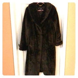 Faux fur long coat